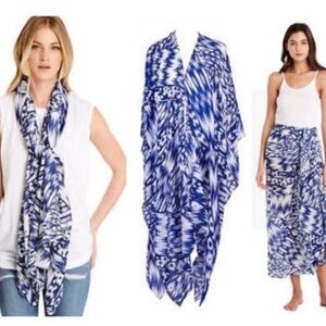 Michael Stars Ruana Scarf Sarong Multi-Way Convertible Swim Wrap Cover-Up Top